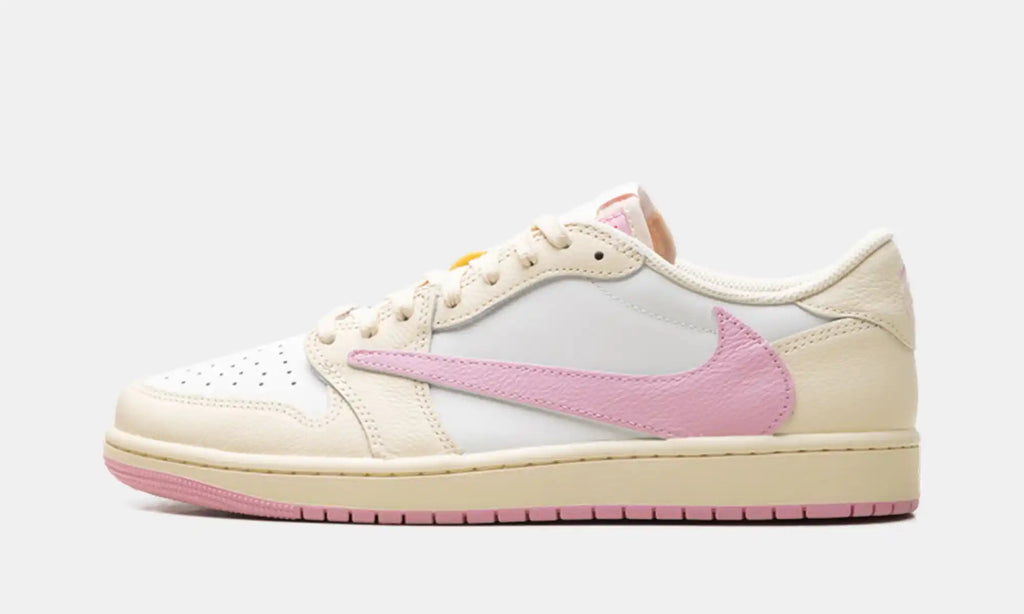 Retro 1 Low TS "Canary" Shy Pink Premium Leather Sneakers - IQ7604-100